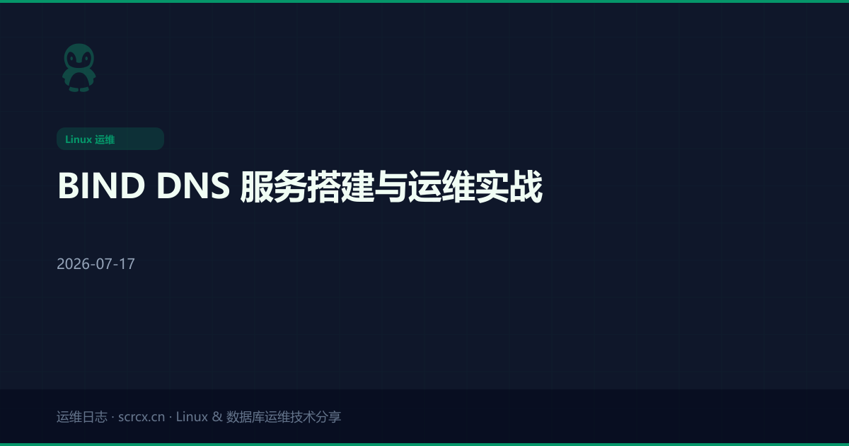 BIND DNS 服务搭建与运维实战